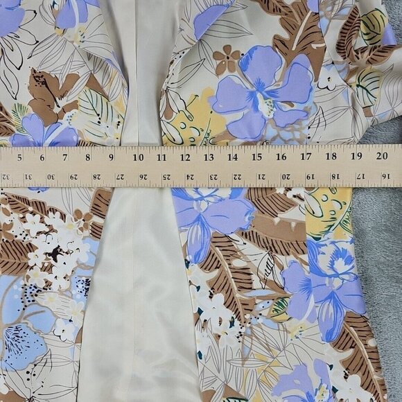 Vintage Adriana Papell Jacket Womens Size 8P Floral Print Silk Collared Open - Picture 5 of 6